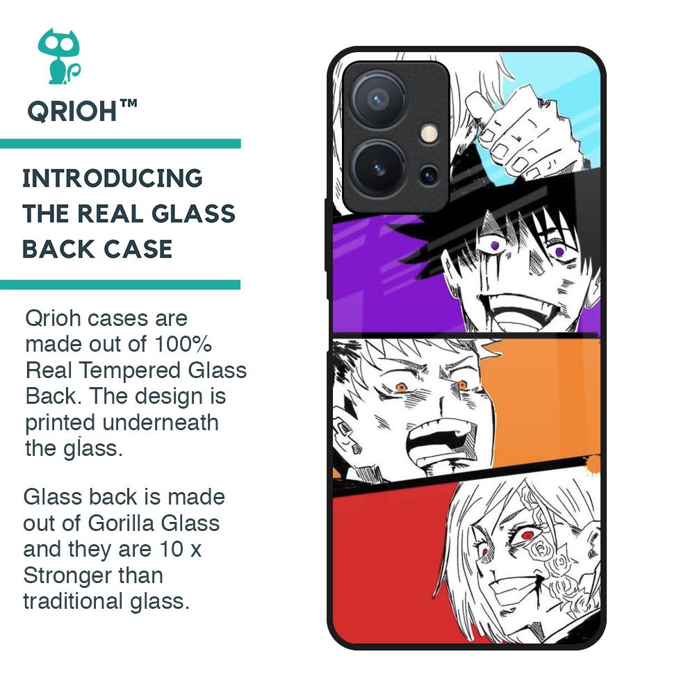 Anime Sketch Glass Case for Vivo T1 5G