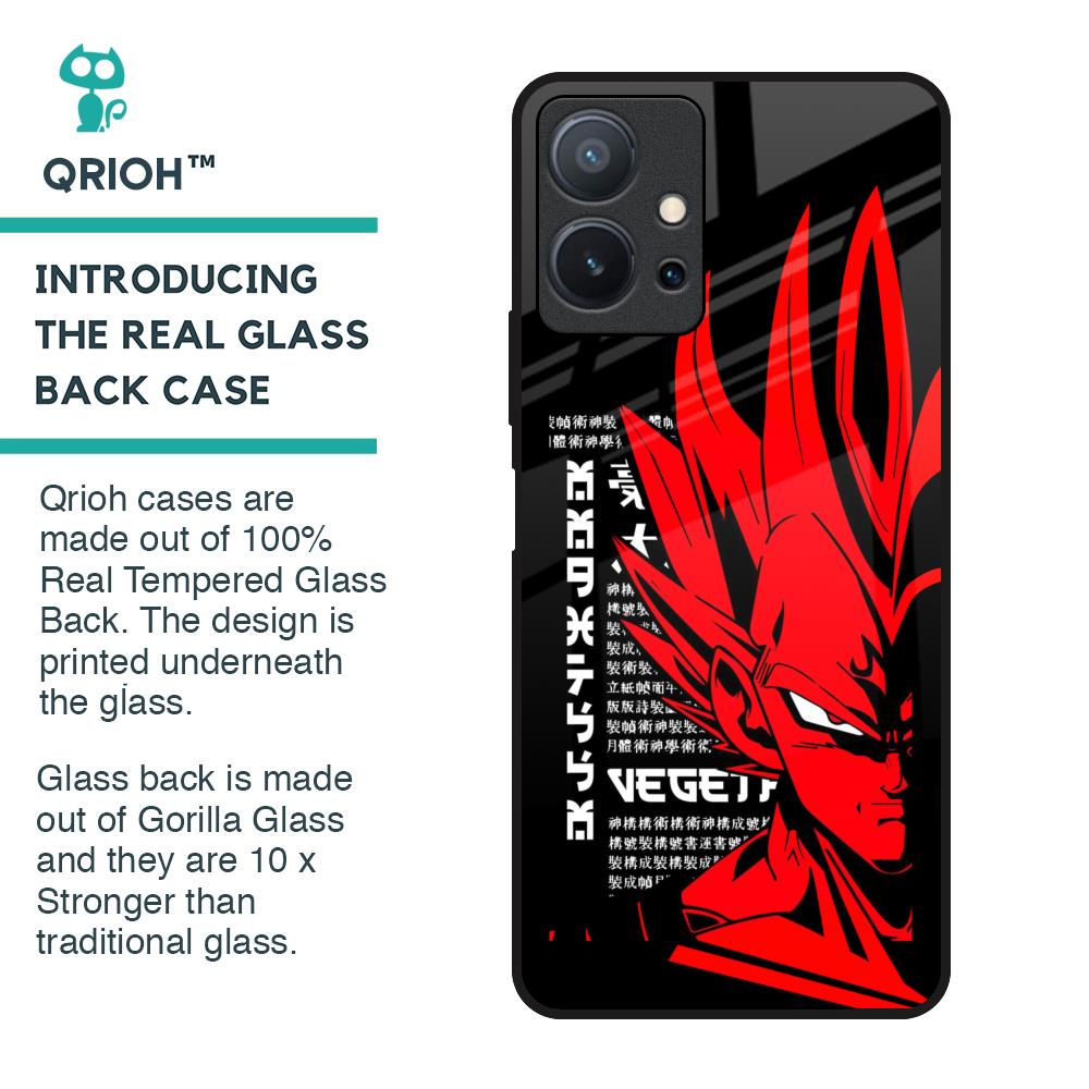 Red Vegeta Glass Case for Vivo T1 5G