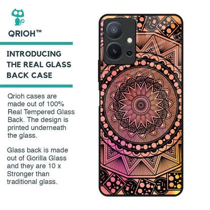 Floral Mandala Glass Case for Vivo T1 5G