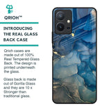 Blue Cool Marble Glass Case for Vivo T1 5G