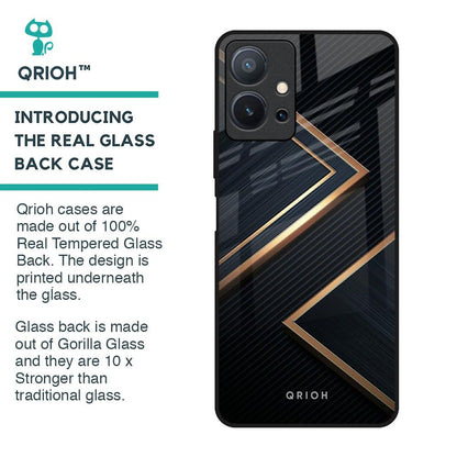 Sleek Golden & Navy Glass Case for Vivo T1 5G