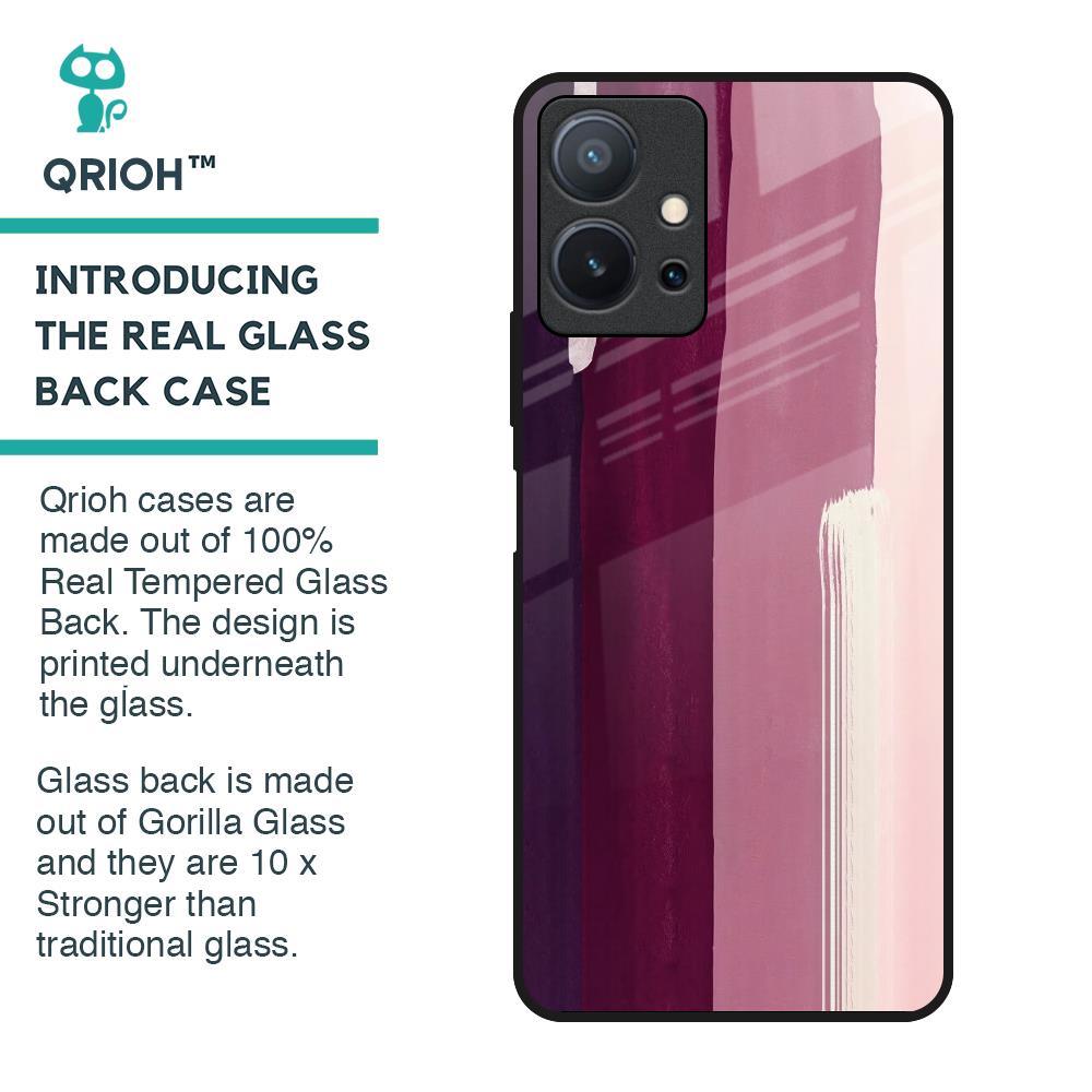 Brush Stroke Art Glass Case for Vivo T1 5G