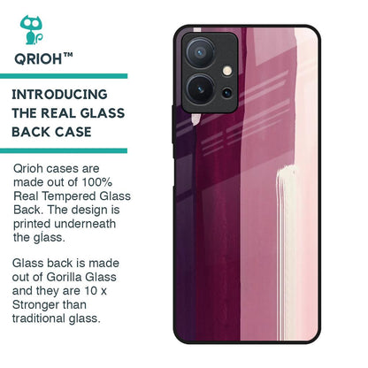 Brush Stroke Art Glass Case for Vivo T1 5G