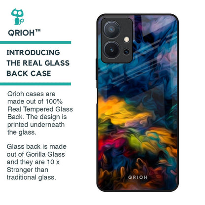 Multicolor Oil Painting Glass Case for Vivo T1 5G