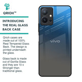Blue Grey Ombre Glass Case for Vivo T1 5G