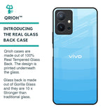 Wavy Blue Pattern Glass Case for Vivo T1 5G