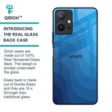 Blue Wave Abstract Glass Case for Vivo T1 5G