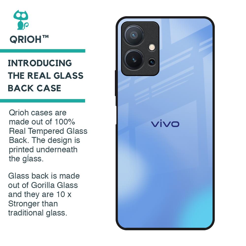 Vibrant Blue Texture Glass Case for Vivo T1 5G