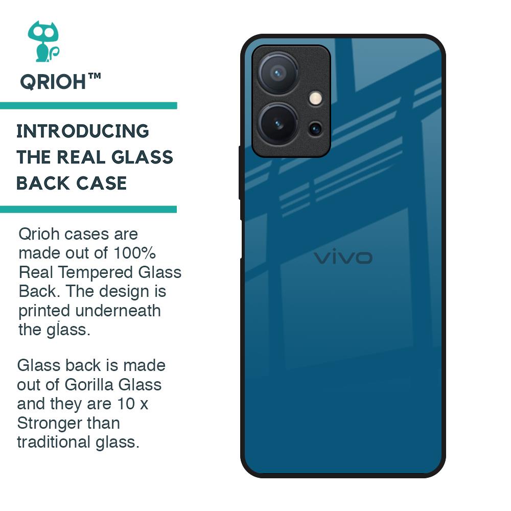 Cobalt Blue Glass Case for Vivo T1 5G