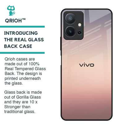 Golden Mauve Glass Case for Vivo T1 5G