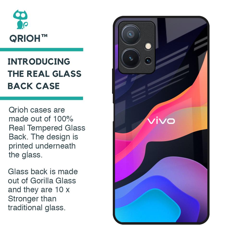 Colorful Fluid Glass Case for Vivo T1 5G