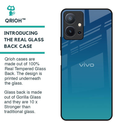 Celestial Blue Glass Case For Vivo T1 5G