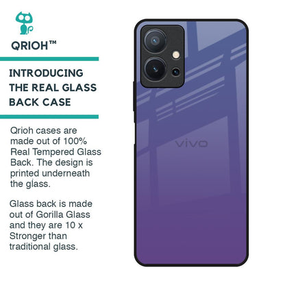 Indigo Pastel Glass Case For Vivo T1 5G