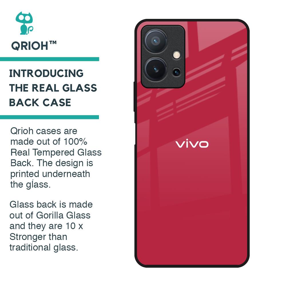 Solo Maroon Glass case for Vivo T1 5G