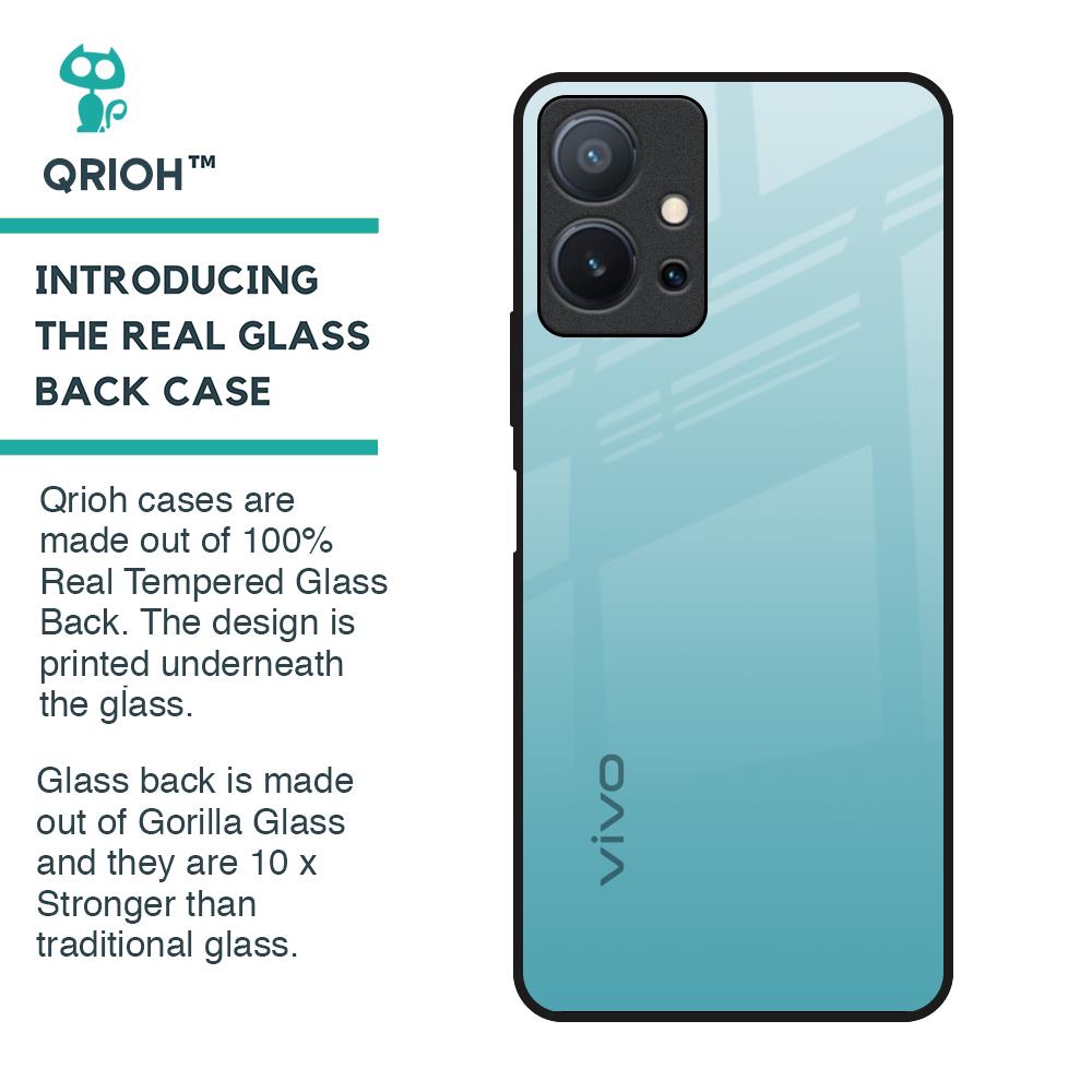 Arctic Blue Glass Case For Vivo T1 5G