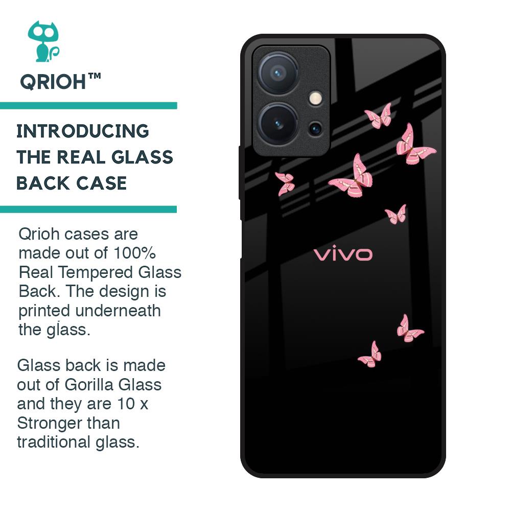 Fly Butterfly Glass Case for Vivo T1 5G