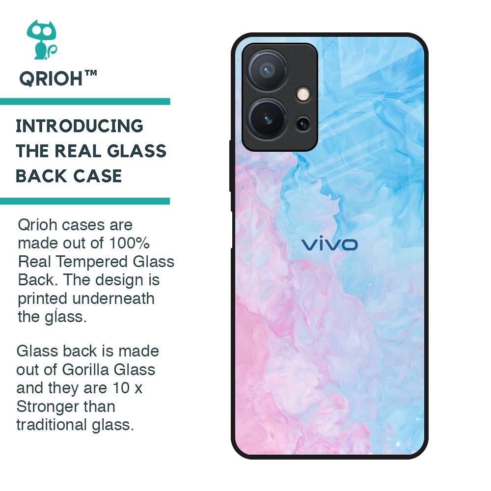Mixed Watercolor Glass Case for Vivo T1 5G