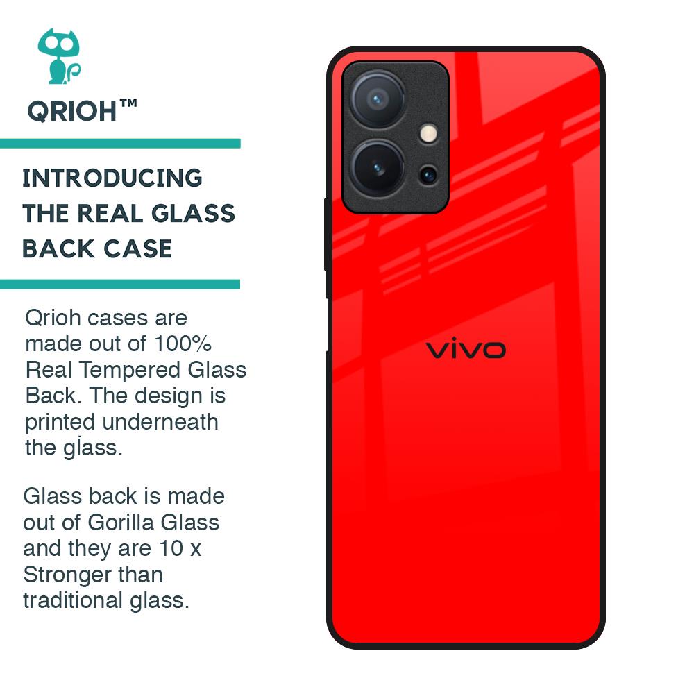 Blood Red Glass Case for Vivo T1 5G
