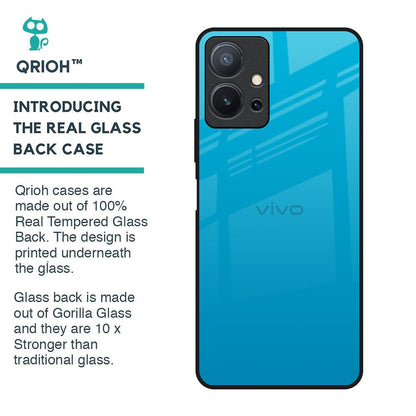 Blue Aqua Glass Case for Vivo T1 5G