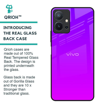 Purple Pink Glass Case for Vivo T1 5G