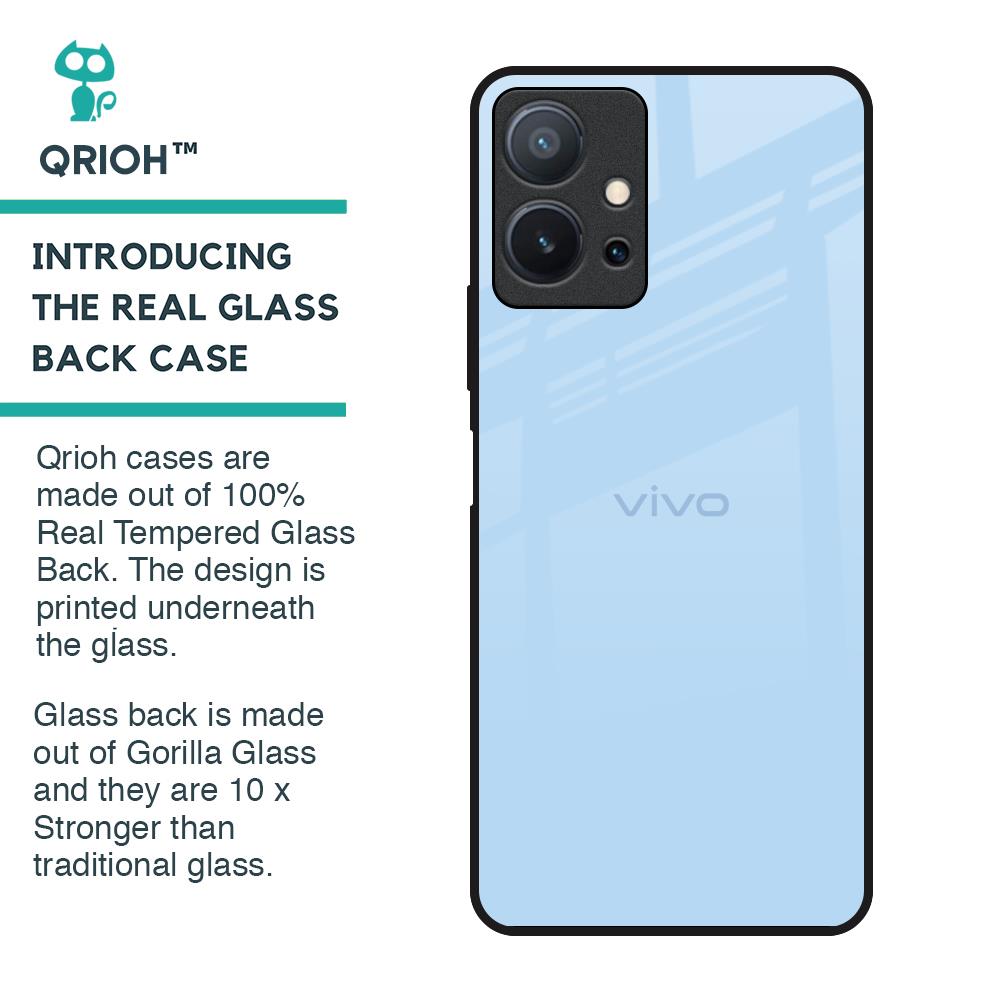 Pastel Sky Blue Glass Case for Vivo T1 5G