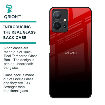 Maroon Faded Glass Case for Vivo T1 5G