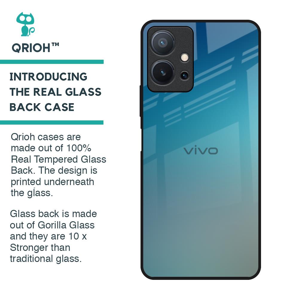Sea Theme Gradient Glass Case for Vivo T1 5G