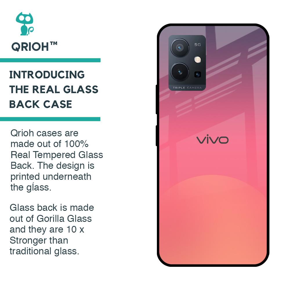 Sunset Orange Glass Case for Vivo T1 5G