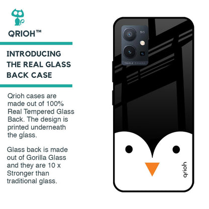 Cute Penguin Glass Case for Vivo T1 5G