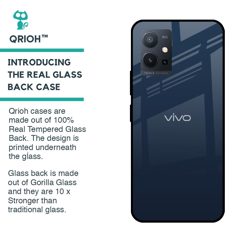 Overshadow Blue Glass Case For Vivo T1 5G