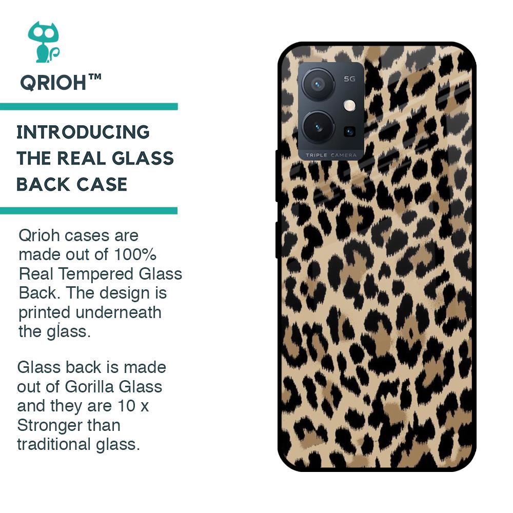 Leopard Seamless Glass Case For Vivo T1 5G