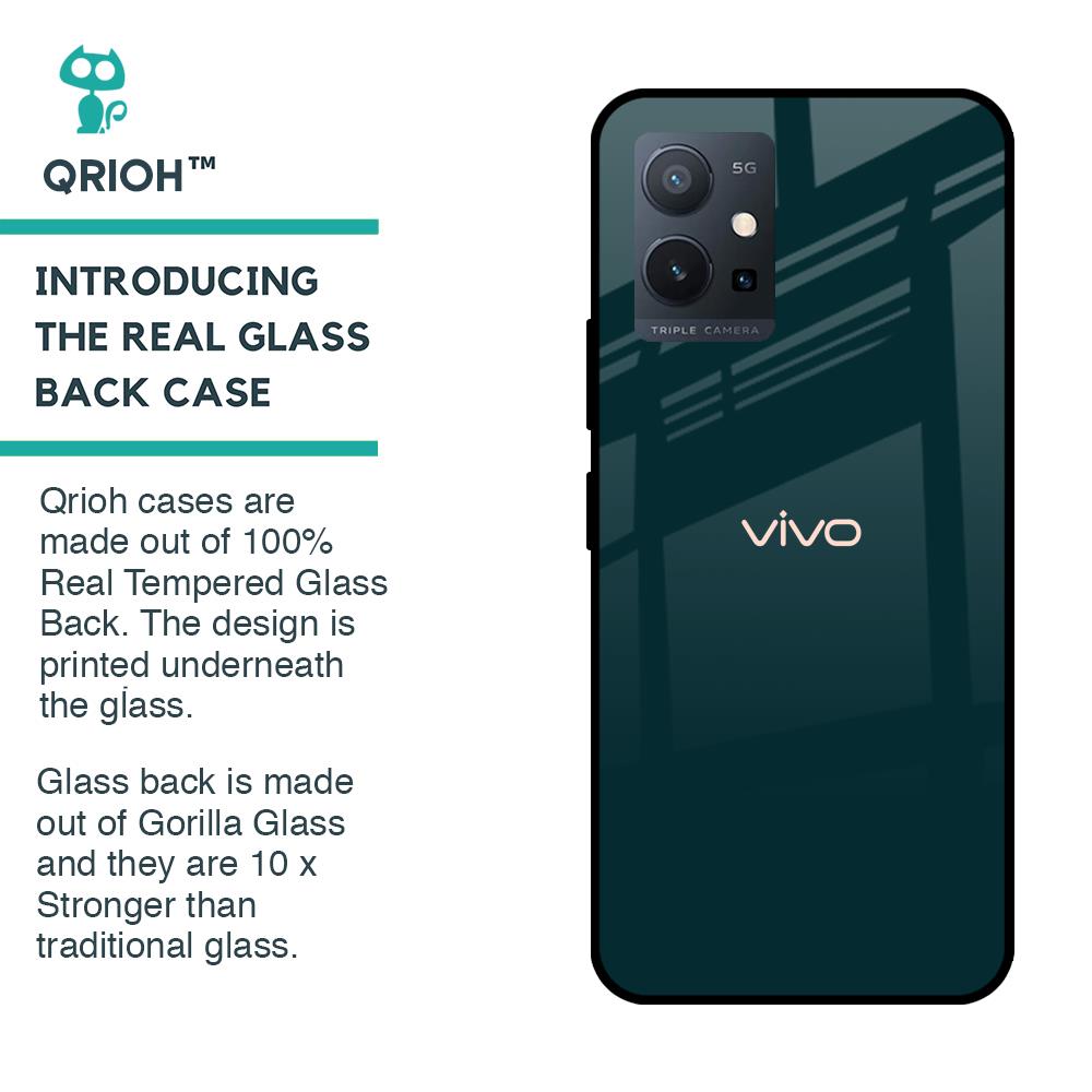 Hunter Green Glass Case For Vivo T1 5G