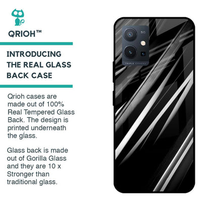 Black & Grey Gradient Glass Case For Vivo T1 5G