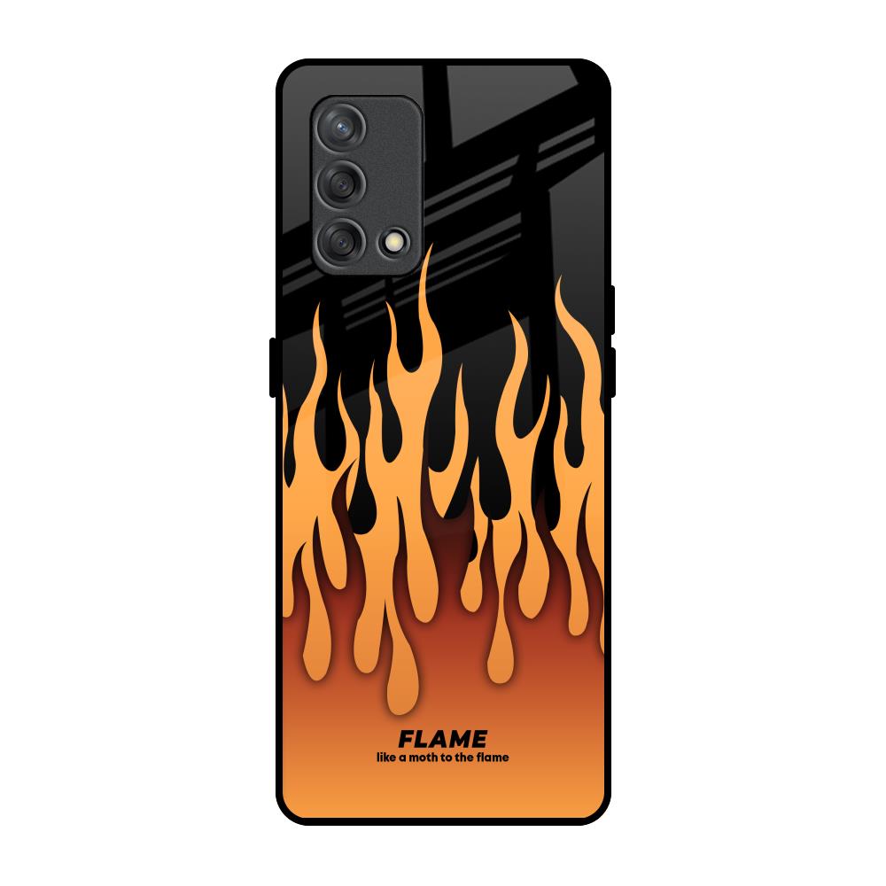 Fire Flame Oppo F19s Glass Back Cover Online