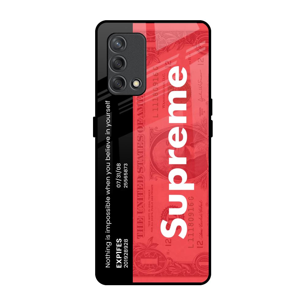 Supreme Ticket Oppo F19s Glass Back Cover Online