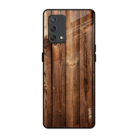 Timber Printed Oppo F19s Glass Back Cover Online