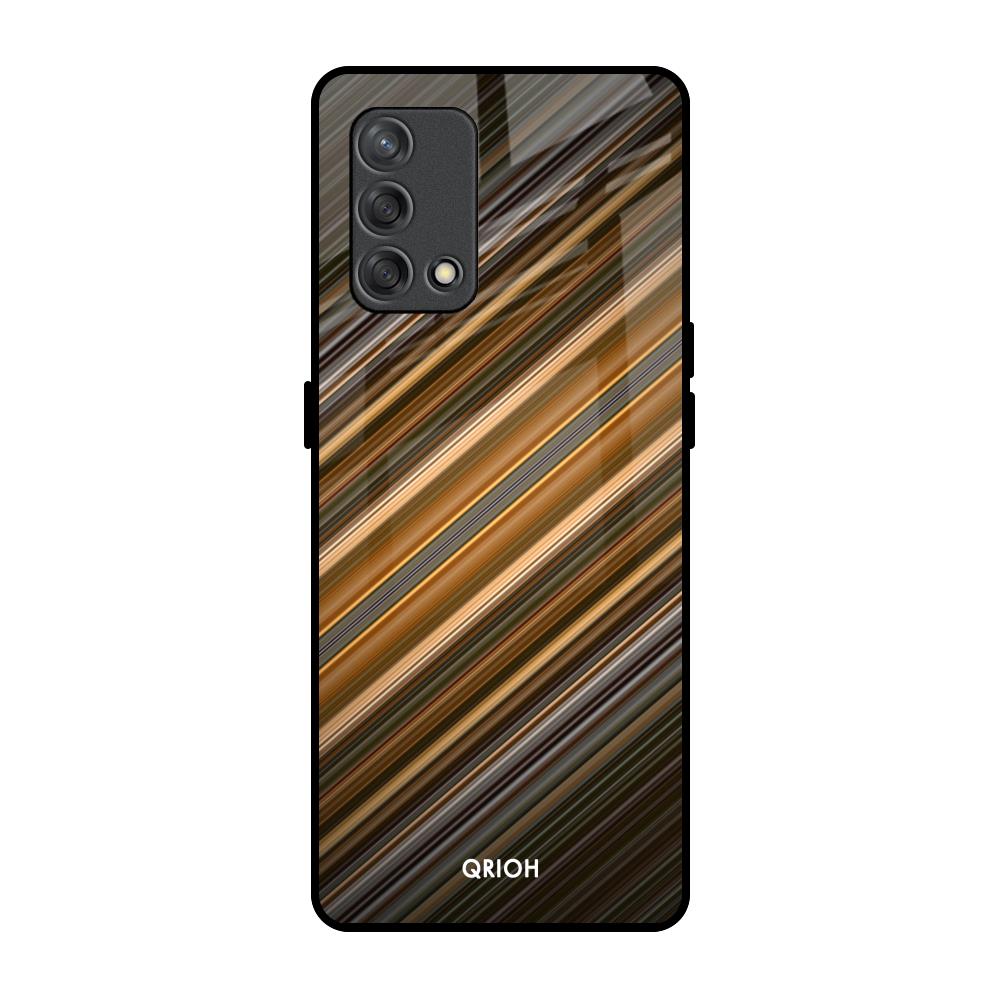 Diagonal Slash Pattern Oppo F19s Glass Back Cover Online