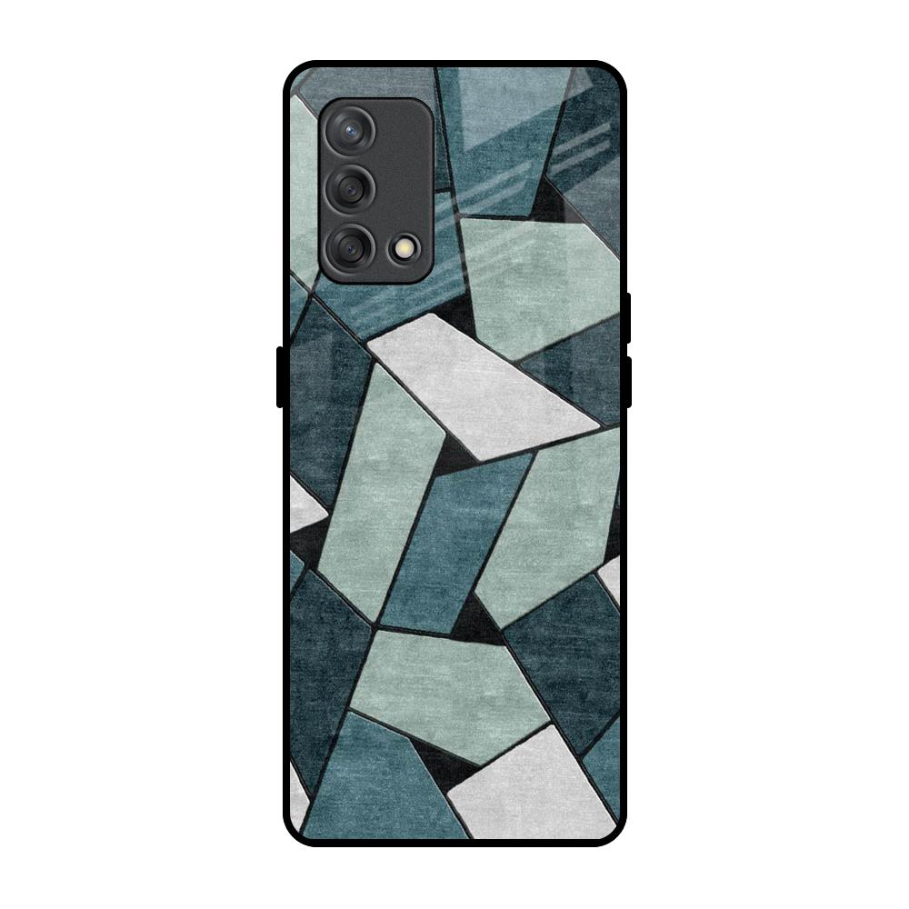 Abstact Tiles Oppo F19s Glass Back Cover Online