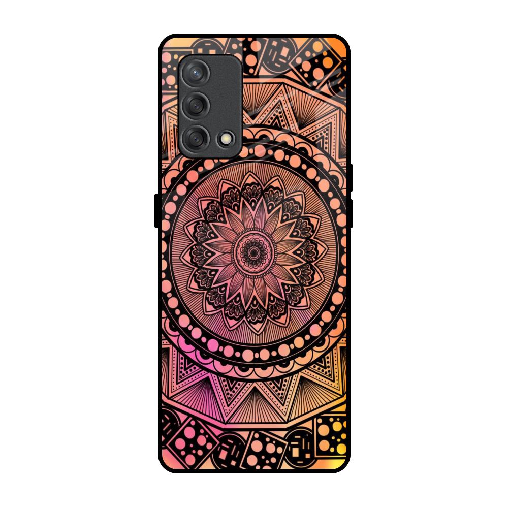 Floral Mandala Oppo F19s Glass Back Cover Online