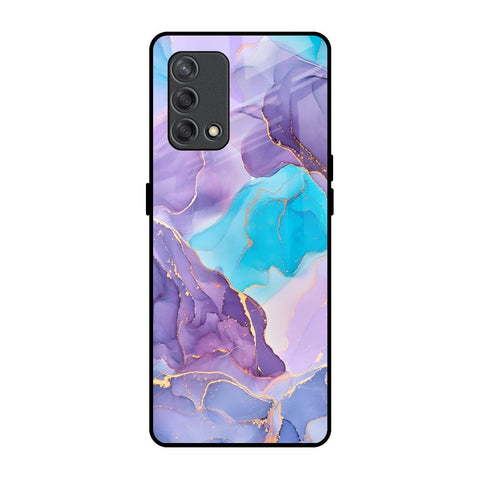 Alcohol ink Marble Oppo F19s Glass Back Cover Online