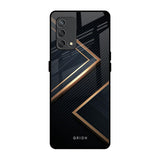 Sleek Golden & Navy Oppo F19s Glass Back Cover Online