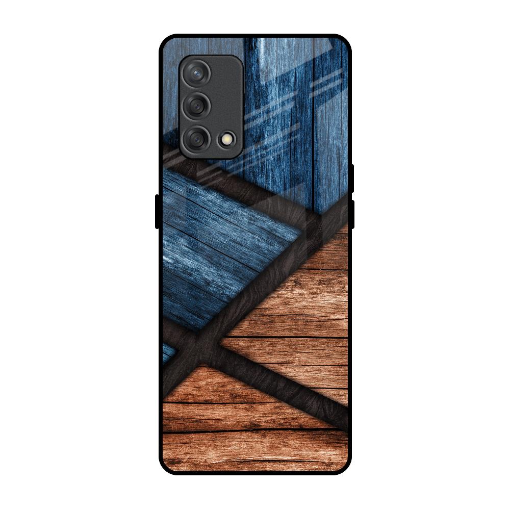 Wooden Tiles Oppo F19s Glass Back Cover Online