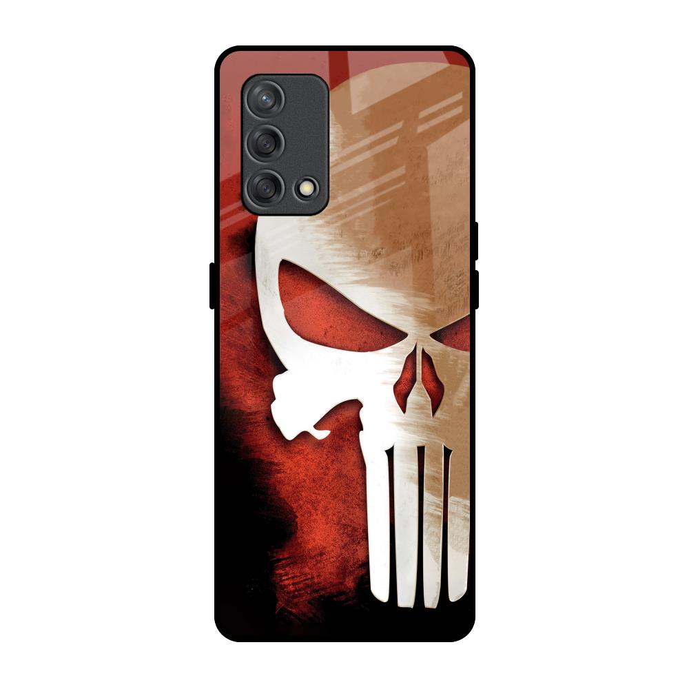 Red Skull Oppo F19s Glass Back Cover Online