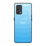 Wavy Blue Pattern Oppo F19s Glass Back Cover Online