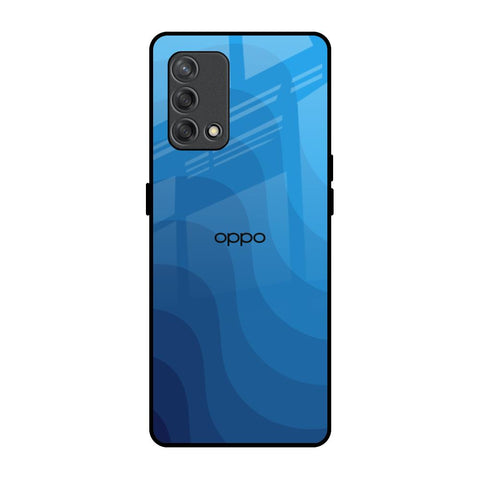 Blue Wave Abstract Oppo F19s Glass Back Cover Online