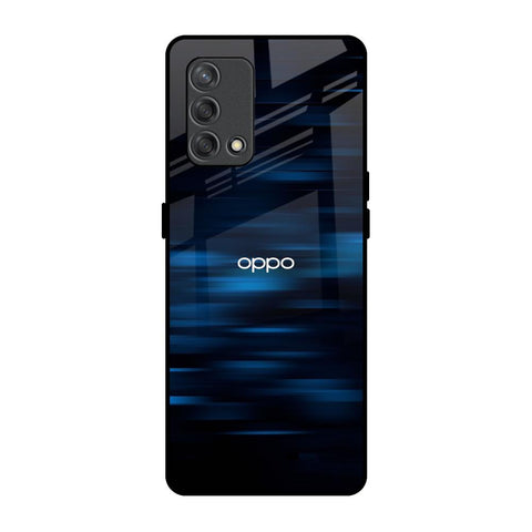 Blue Rough Abstract Oppo F19s Glass Back Cover Online