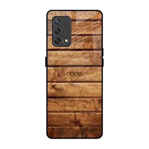 Wooden Planks Oppo F19s Glass Back Cover Online