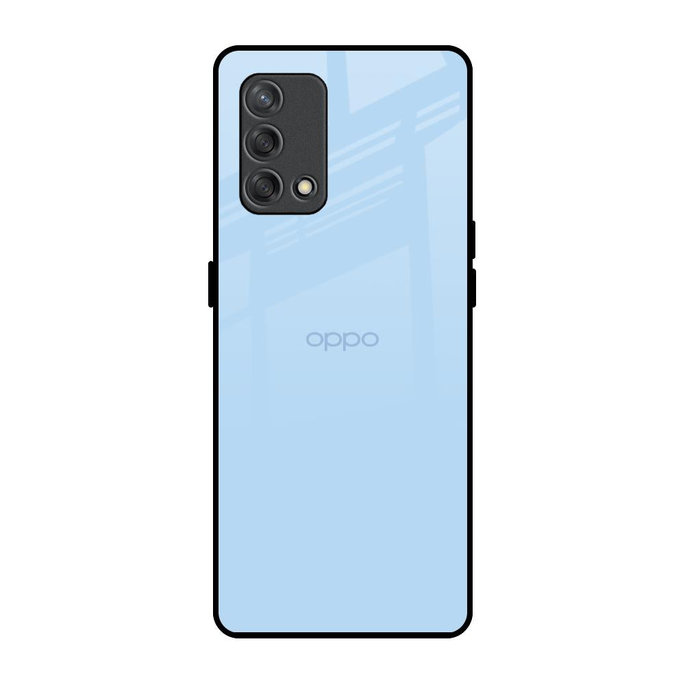 Pastel Sky Blue Oppo F19s Glass Back Cover Online