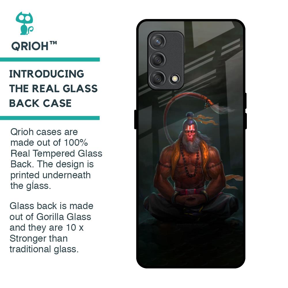 Lord Hanuman Animated Glass Case for Oppo F19s