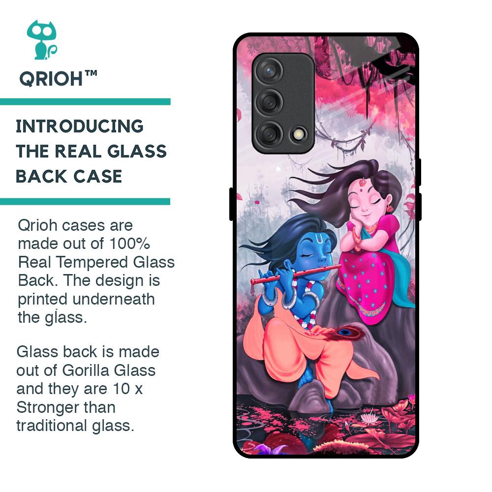 Radha Krishna Art Glass Case for Oppo F19s